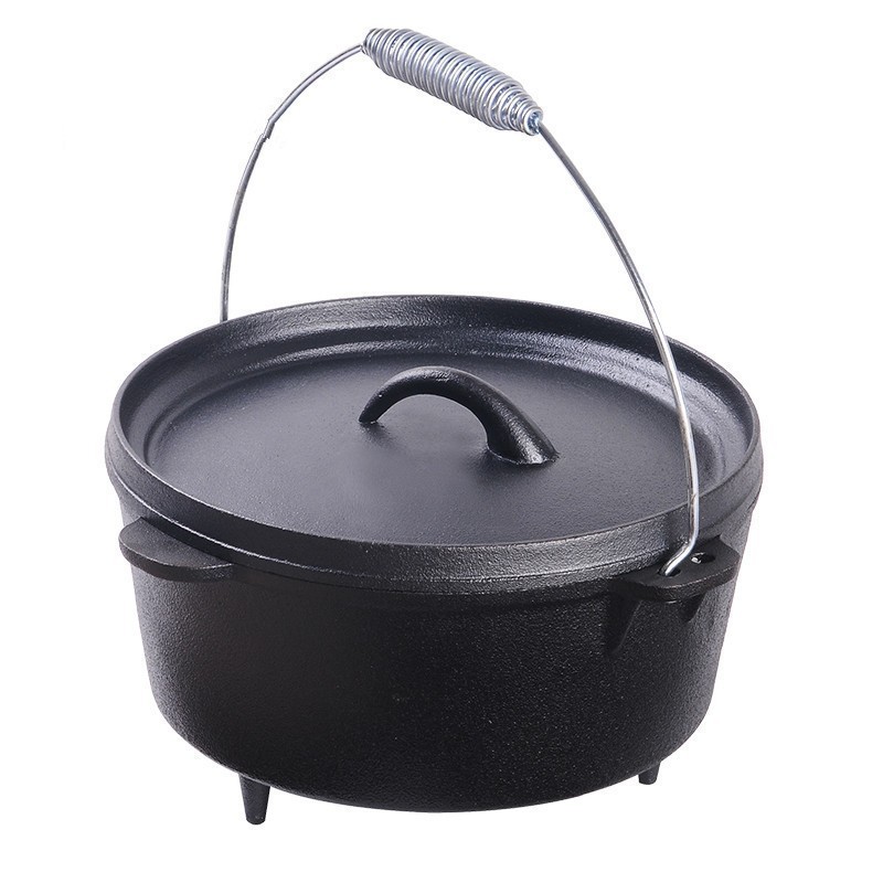 Утолщенная чугунная кастрюля для рагу, барбекю, супа, горячего блюда, голландская кастрюля для открытого огня