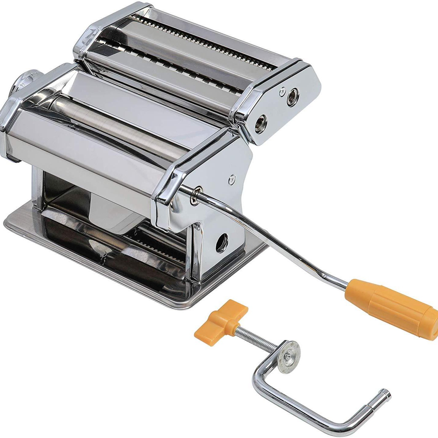 New foreign trade stainless steel split two-knife household noodle pressing machine manual noodle machine dumpling skin Rolling Machine 8-block adjustment