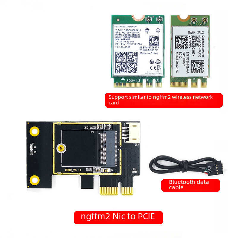 NGFF M.2 to PCIE wireless network card adapter 7260 8265 1650 1675X AX200 AX210