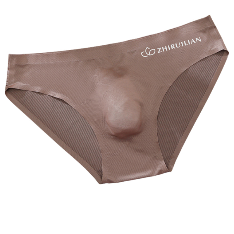 Foreign trade explosions men's briefs breathable comfortable letter sports sexy transparent egg ice silk low waist underwear head