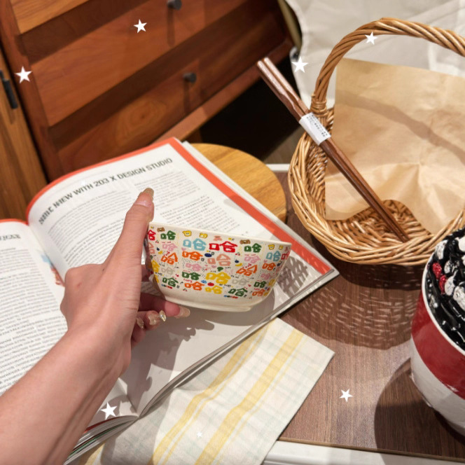 2025 Smooth Sailing New Style Ins Simple Series Household Rice Bowl Large Handheld Cup Breakfast Cup Instant Noodle Bowl