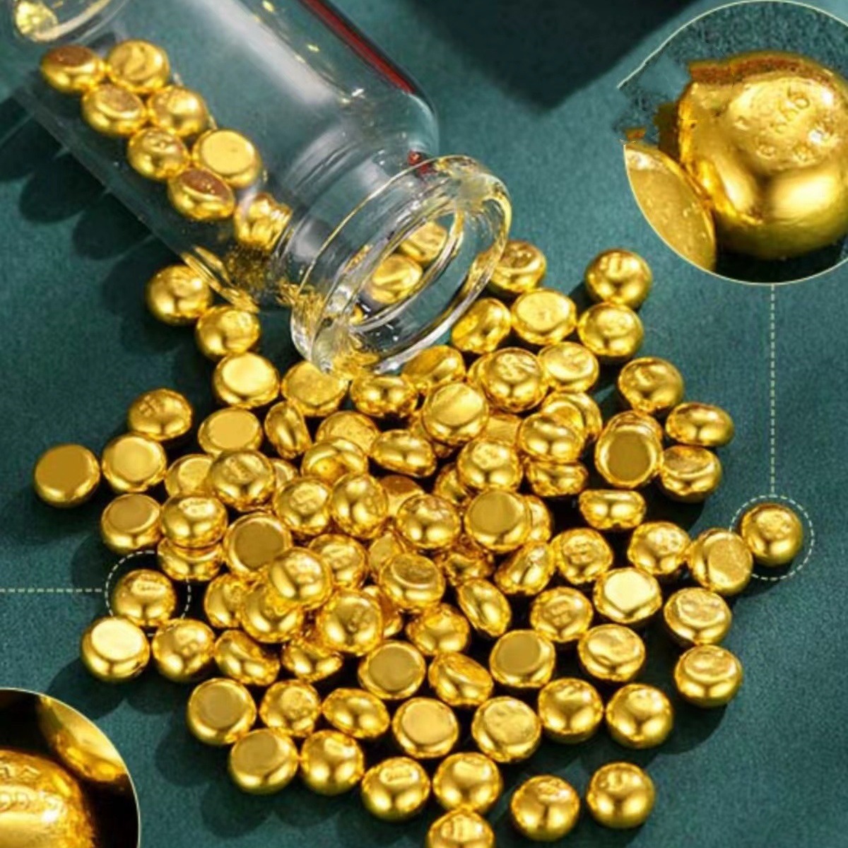 Alloy Simulated Gold Small Gold Beans One Gram Solid Gold Pimples Imitation Gold Investment Gold Bar Collection Investment Office Ornaments