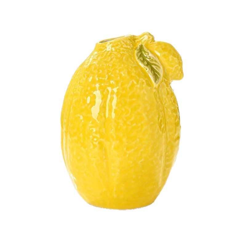 Lemon Hydroponic Vase Ceramic Desktop Living Room Entrance Hydroponic Ceramic Vase Flower Arrangement Living Room Decoration Kitchen