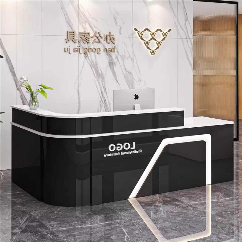 Front Desk Reception Desk Bar Table Cashier Shop Small Counter Desk Arc Fruit Shop Simple Convenience Store