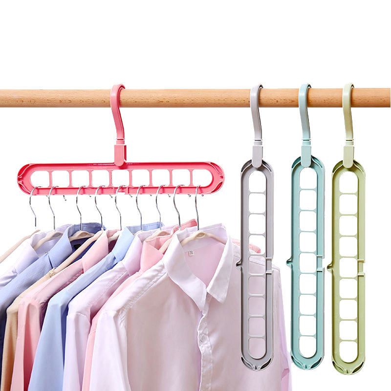 Multifunctional Clothes Hanger, Nine-Hole Clothes Hanger, Seamless Folding Trouser Rack, Dormitory Organization and Storage Artifact, Rotating Clothes Drying Rack Wholesale