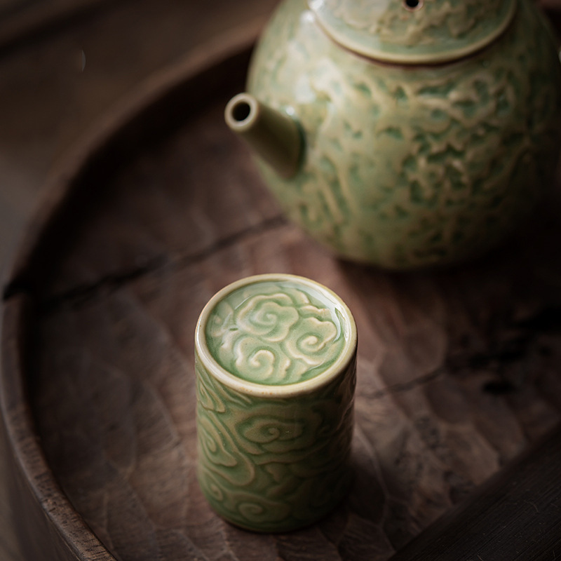 Retro Purple Clay Pot Lid Holder Pot Lid Pot Holder Ceramic Cover Bowl Lid Holder Tea Ceremony Accessories Iron Pot Lid Holder Celadon