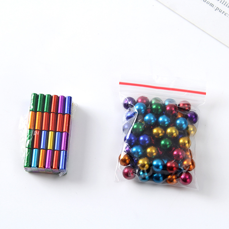 Colorful Bucky Ball Magnetic Sticks 36 Pieces 72 Pieces Magnetic Rods Steel Balls Silver Neodymium Iron Boron Magnetic Ball Toy Magnetic Educational Toy