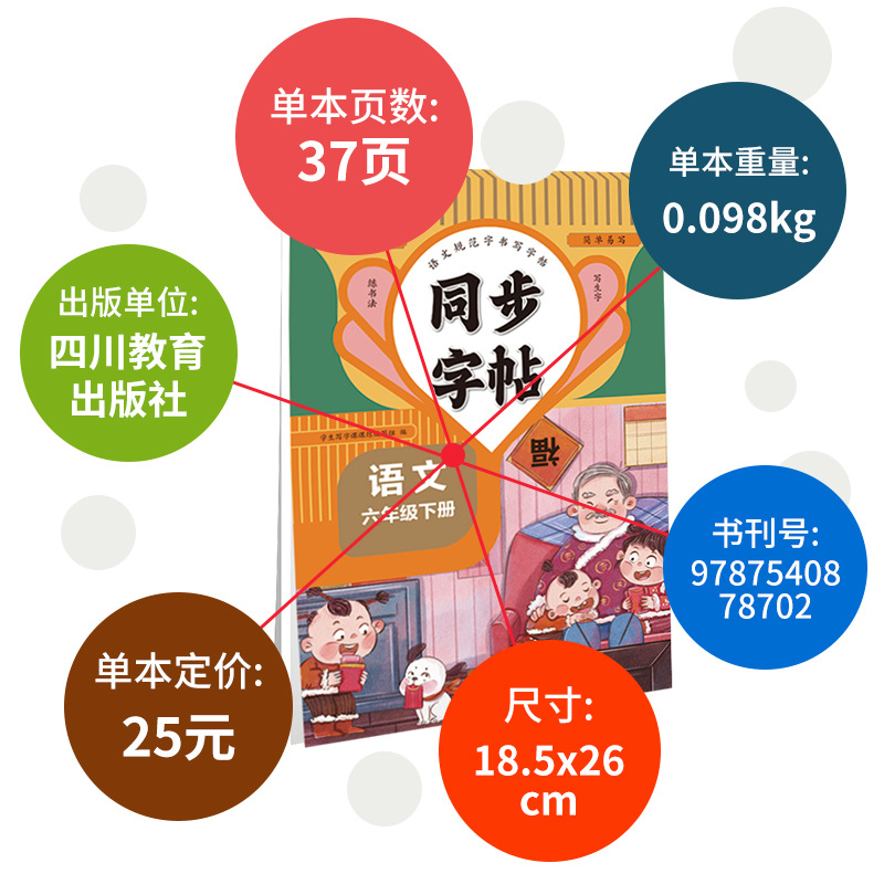 2025 Primary School Synchronous Practice Copybook for Grades 1, 2, 3, 4, 5, 6, 7, 8 Chinese and English Practice Copybook