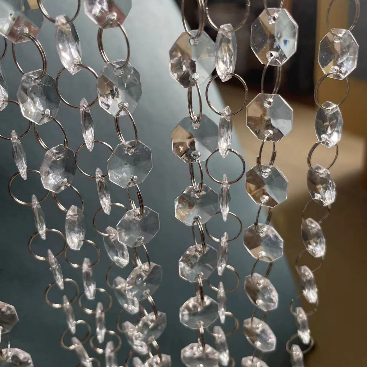 Тонкая акриловая восьмигранная занавеска цепочка бусин свадебная декорация потолка свадебного зала