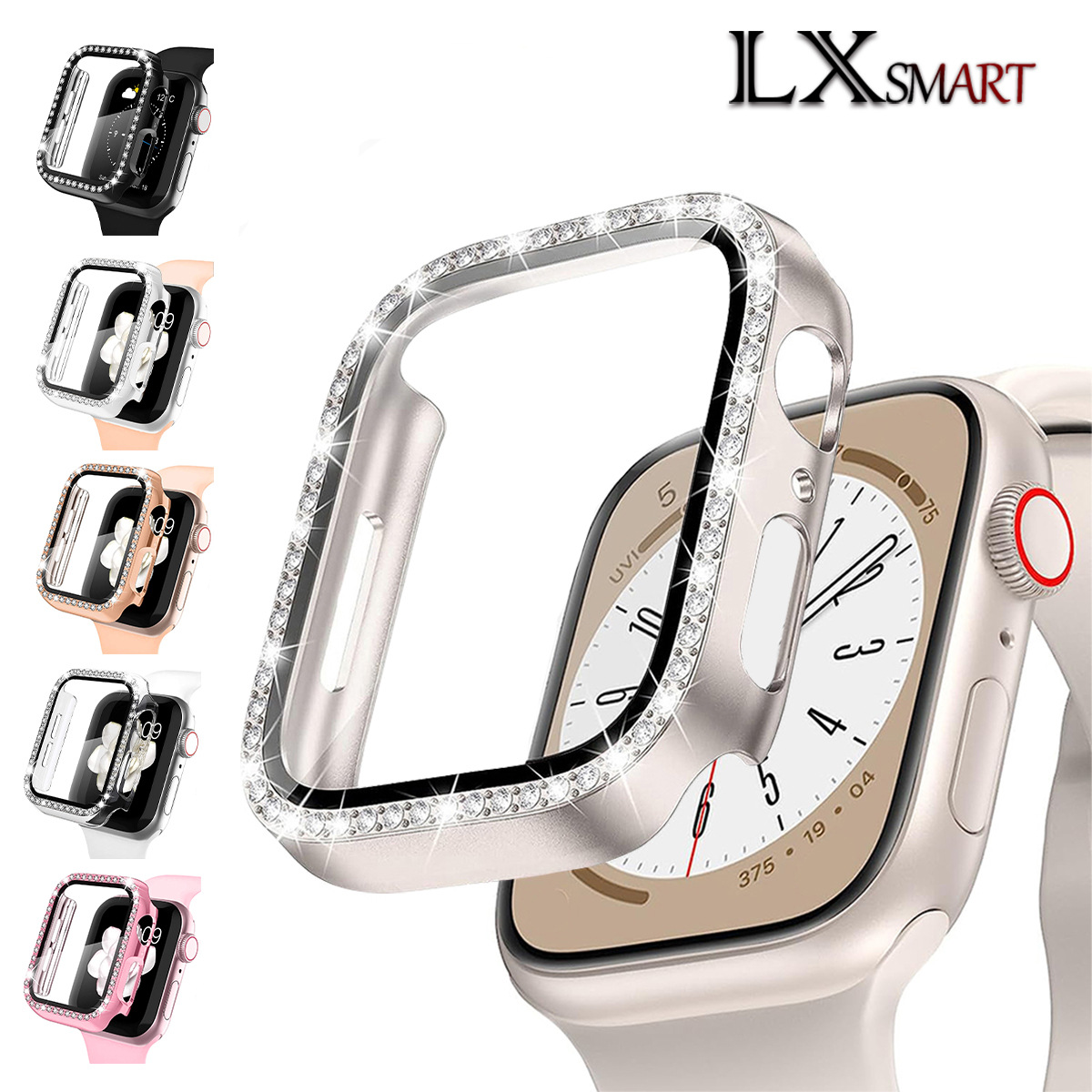 Чехол для Apple S10 с алмазной отделкой, ПС с интегрированным закалённым стеклом