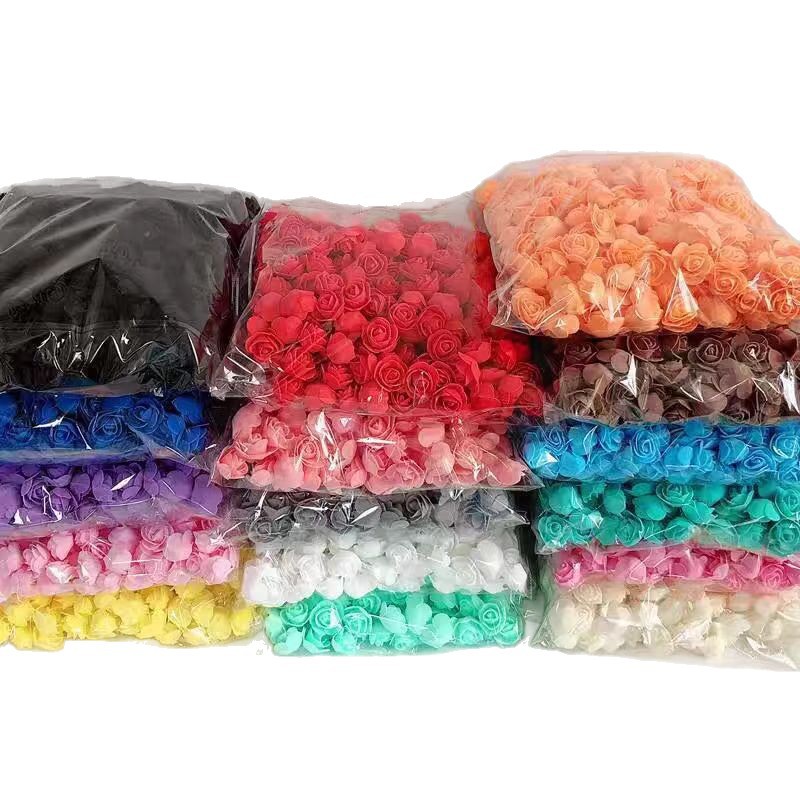 3.5cm Simulated Foam Rose Head Pe Rose Wedding Handmade Material Decorative Flower Fake Flower Head Wholesale