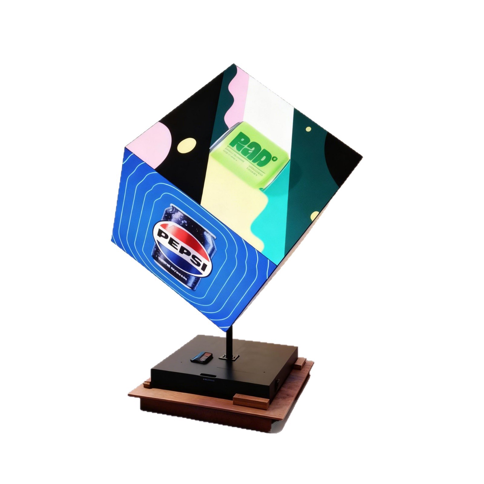 Led Square Screen High-Definition Full-Color Floor-Standing Cube Screen Indoor Commercial Superstore Exhibition Hall Seamless Splicing Spherical Screen