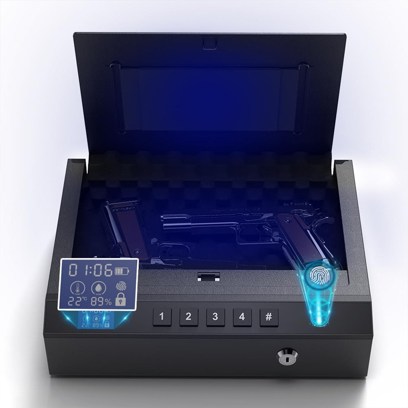 Новая коробка для пистолета с отпечатком пальца, трехв одно, сейф для оружия
