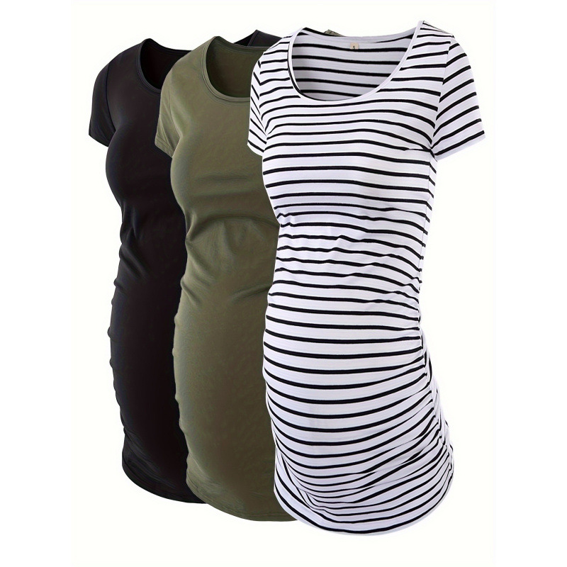 2026 New Cross-Border Dropshipping 3-Piece Pregnant Women's Shirt Maternity Clothes Women's Maternity Tops Cross-Border