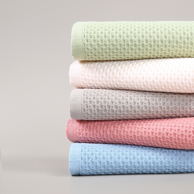 Pure Cotton Type a Waffle Towel 5A Antibacterial Cotton Honeycomb Face Towel Double Pack Cross-Border Wholesale Quick Drying