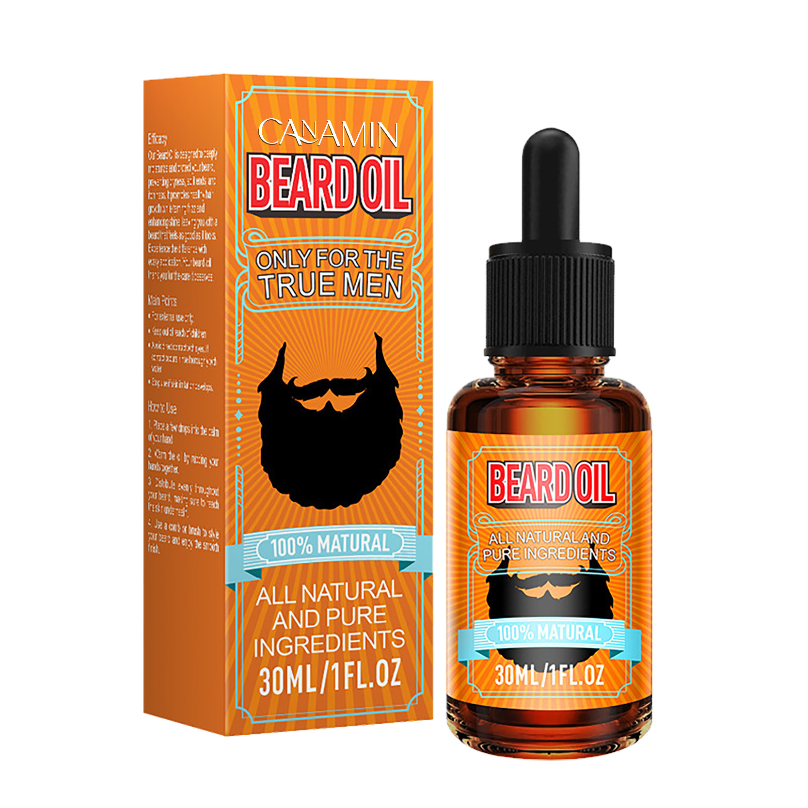Cross-Border Amazon Beard Oil Beard Thickening Oil Beard Care Essence Nourishing Care Essence