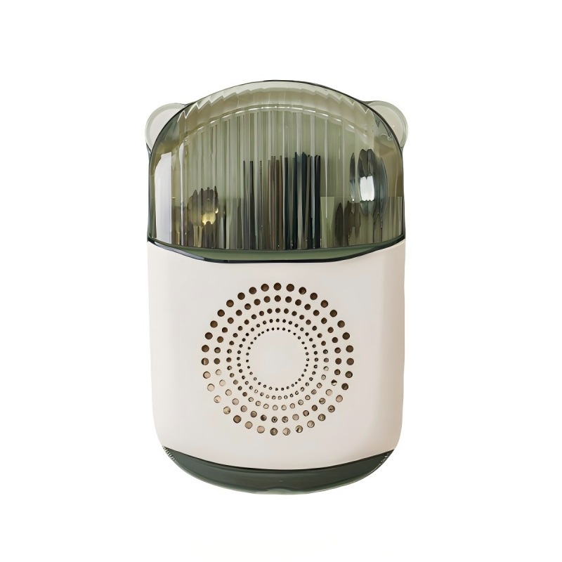 New Chopstick Holder Wall-Mounted Storage Box Fully Enclosed Dustproof Insect-Proof Suction Cup Wall-Mounted Chopstick Basket Rack