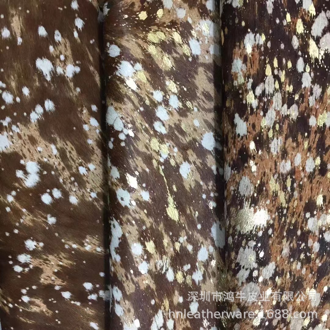 Флоральная бронзовая серебряная верхняя кожа из лошадиных волос и коровьего меха, цельнокройная одежда, обувь, сумки, натуральная кожа, ткань с принтом из лошадиных волос