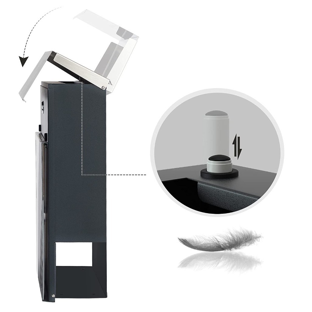 Factory Direct Sales Cross-Border Modern Mailbox Stainless Steel Wall-Mounted with Newspaper Rack Postal Box Cross-Border Hot Sale