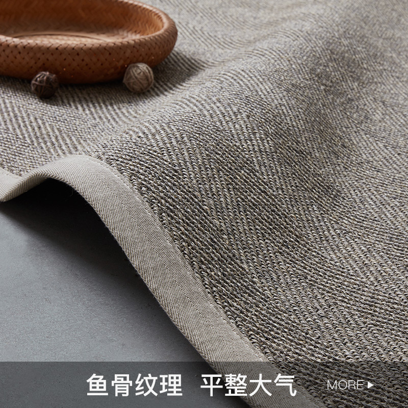 Коврик из сизаля, серый, в елочку, китайский стиль, для гостиной, спальни, чайной комнаты, зен-модель, соломенный пол