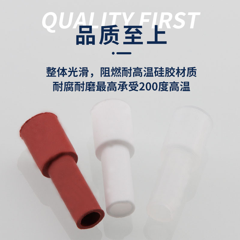 6.3 plug spring female terminal straight round single wire silicone sheath 250 white red straight soft sheath DR250-3.0