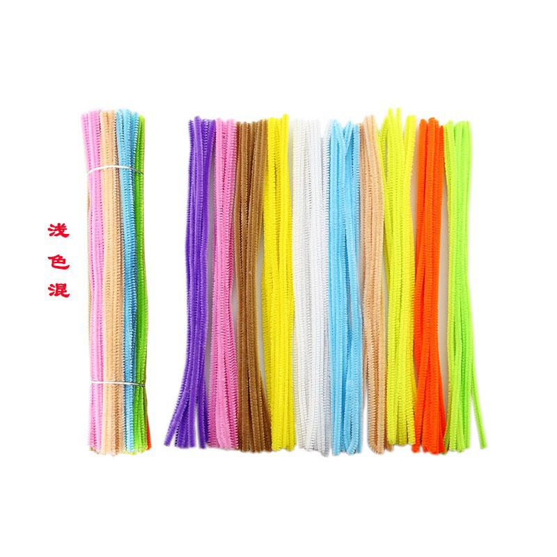 Macaron Mixed Color Twist Stick Environmentally Friendly Wool Root DIY Handmade Plush Strip Artificial Bouquet Material Package Toy