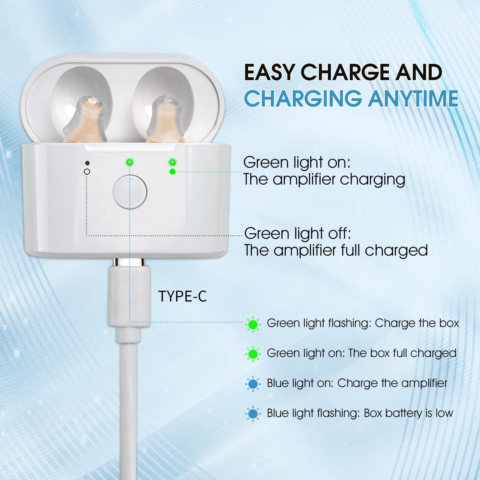 Vinaton In-Ear Hearing Aid for the Elderly, Sound Amplifier, Behind-The-Ear Rechargeable Itc Digital Intelligent Noise Reduction