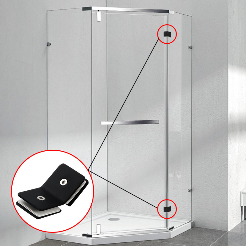 Glass Partition Fixed Clip Stainless Steel Fish Mouth Glass Clip 180 Degree Stair Guardrail Handrail Accessories Door Clip