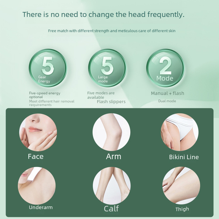 Cross-border laser hair removal instrument household photon electric private parts facial whole body IPL freezing point strong pulse hair removal instrument