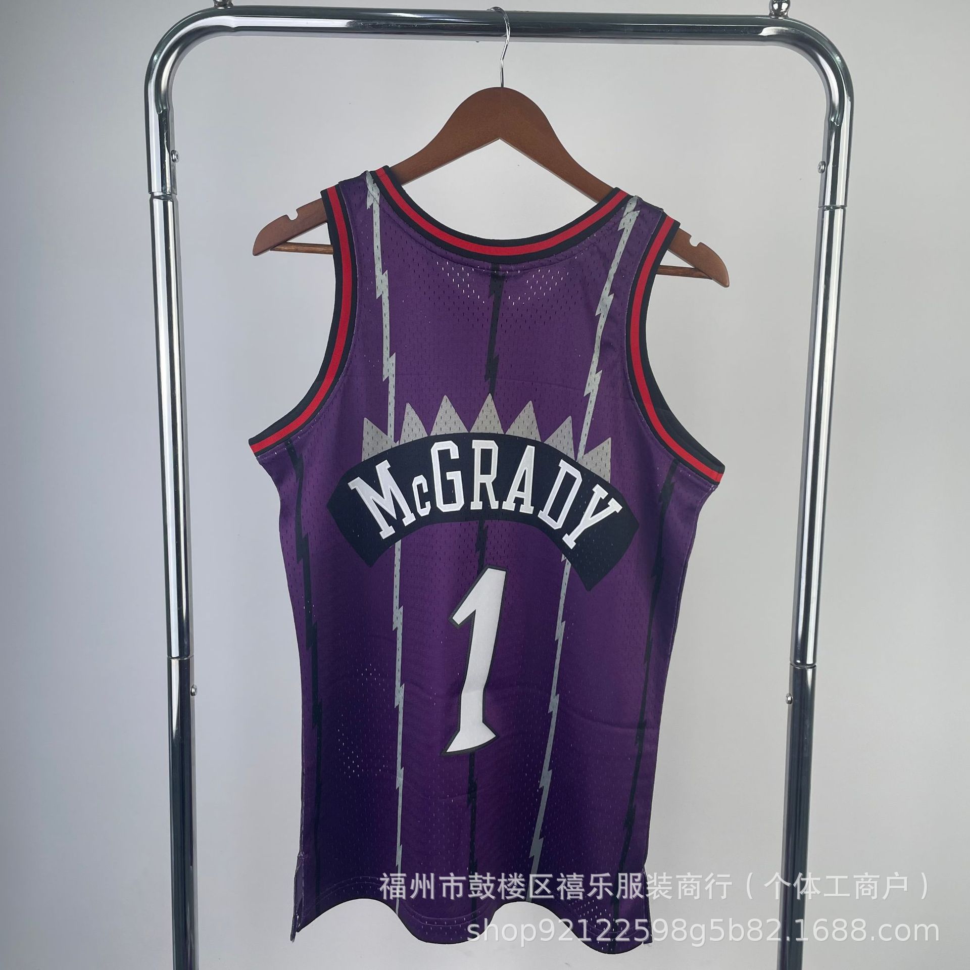 MN Retro Hot Pressed Jersey Raptors No.1 McGrady 15 Carter Dragon Mesh Sports Basketball Suit Source Factory