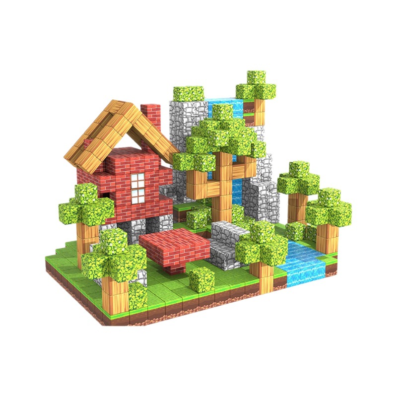 Cross-Border My Magnetic World Block Building Blocks Original Forest Series Building Mini Magnetic Building Block Toys Wholesale