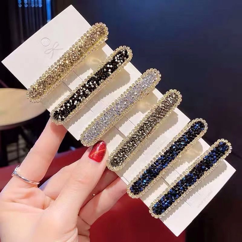 Rhinestone Korean Style Hairpin on the Side of the Back of the Head and Forehead Bangs Sparkling Diamond Hairpin New Full Diamond High-End Broken Hair Clip