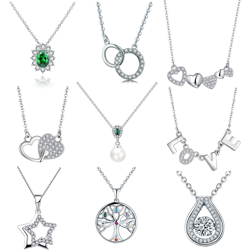 Necklace Pendant Customized Women's S925 Sterling Silver Jewelry Accessories Export Cross-Border Silver Jewelry Sterling Silver High-End