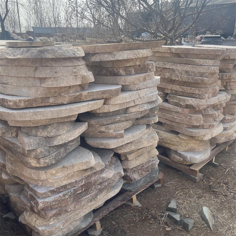 Pebbles Sliced Factory Mushroom Stone Tingbu Stone Treadstone Exterior Wall Patch Garden Paving Landscaping Pebbles