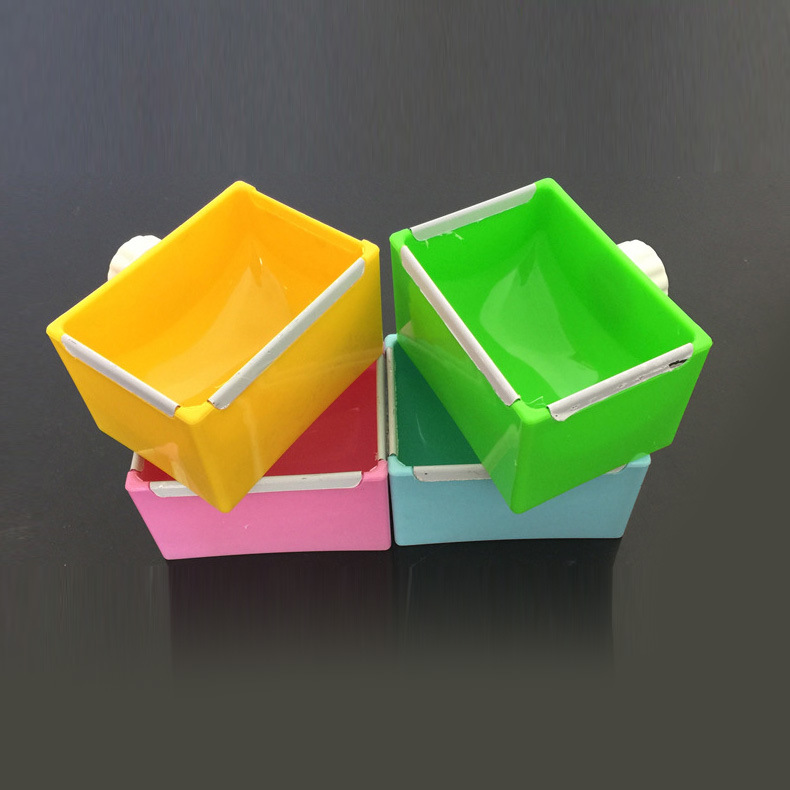 Rabbit Food Box Plastic Square Food Bowl Anti-Gnawing and Fixed Small Pet Supplies Mini Hamster Squirrel Anti-Gnawing Design