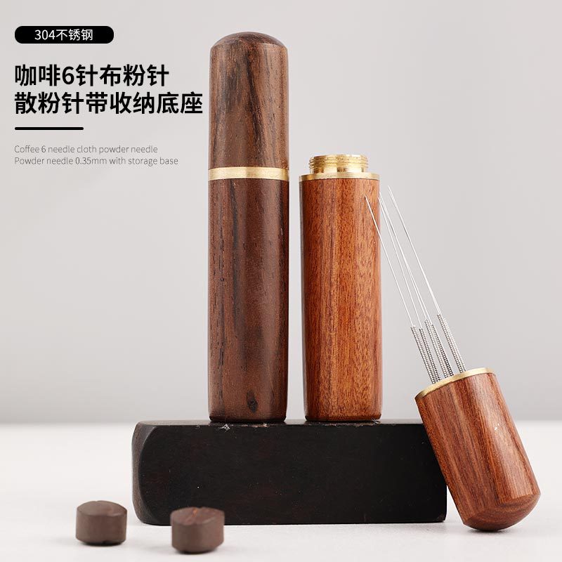 Кофейный порошок из эбенового дерева с иглой для губ, порошковая игла из нержавеющей стали, аксессуары для кофемашин