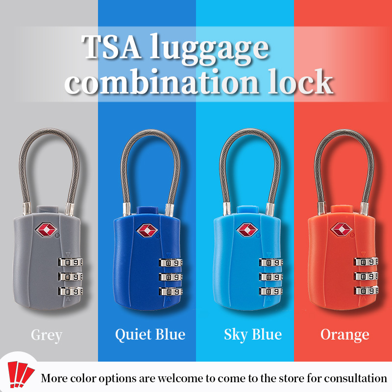 Tsa Password Travel Overseas Lock Backpack Cabinet Soft Wire Rope Lock Travel Bag Lock Tsa Password Customs Lock