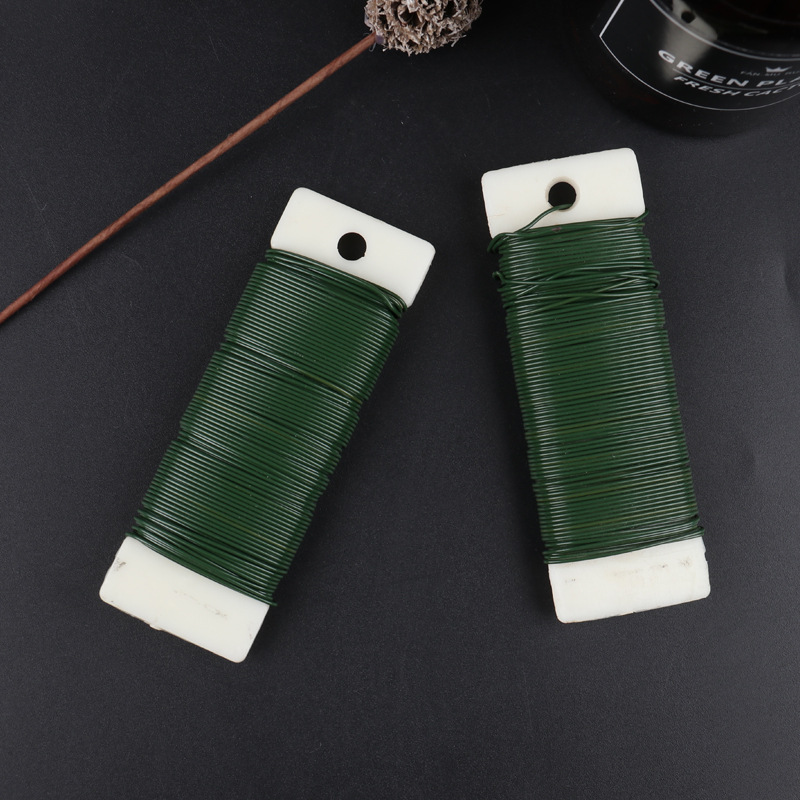 No. 22 Green Slurry Line Painted Galvanized Iron Wire 0.7mm Christmas Decoration Art Handicraft Bundling Wire