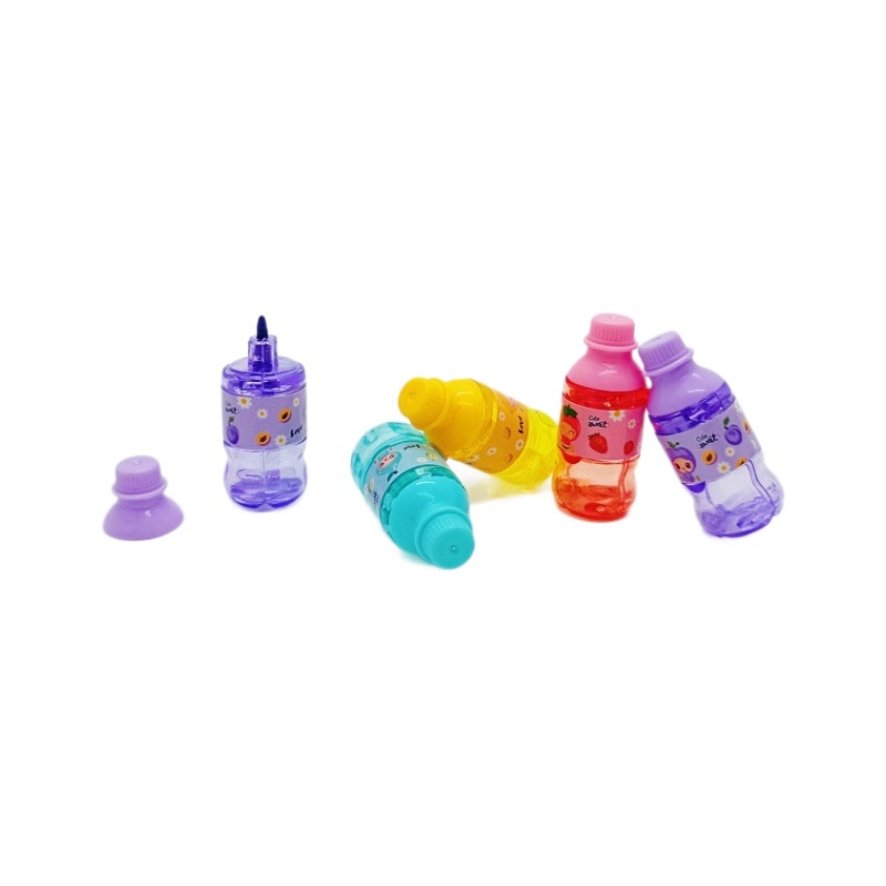 Creative Cartoon Soda Drink Bottle Shape Crayon Student Children Push Small Gift Gashapon Small Toy