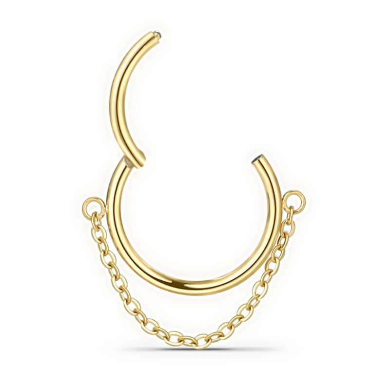 European and American simple titanium steel nose ring chain stainless steel cartilage earrings chain multi-functional ring tassel puncture seamless ring wholesale