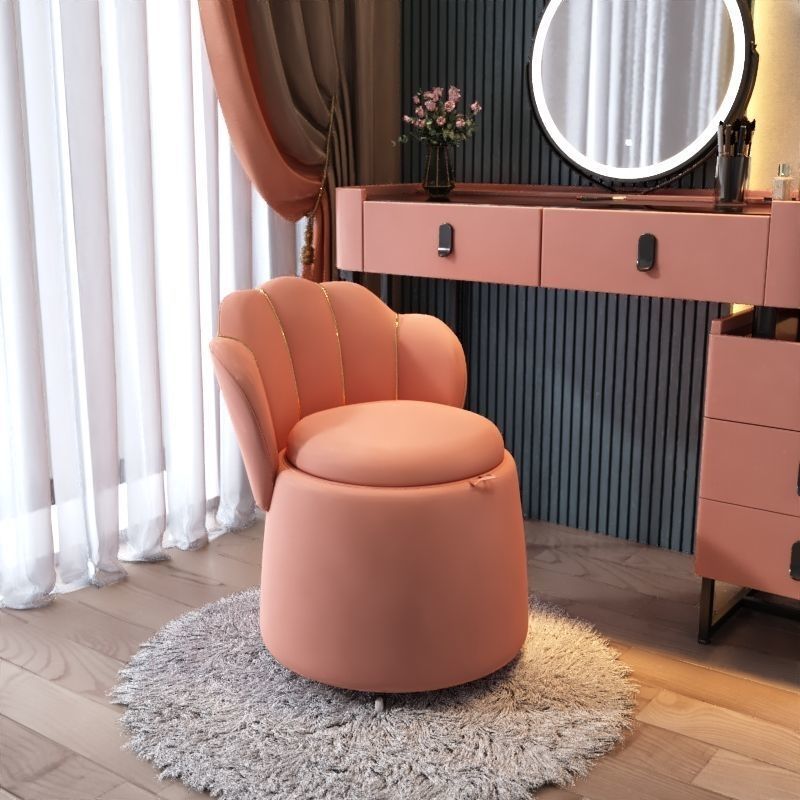 Nordic Makeup Stool Light Luxury Dressing Table Internet Celebrity Backrest Chair Cute Bedroom Modern Minimalist Ins Style