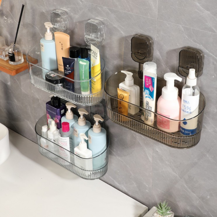 Стеллаж с присоской без сверления настенный для туалета в ванной раковина кухня