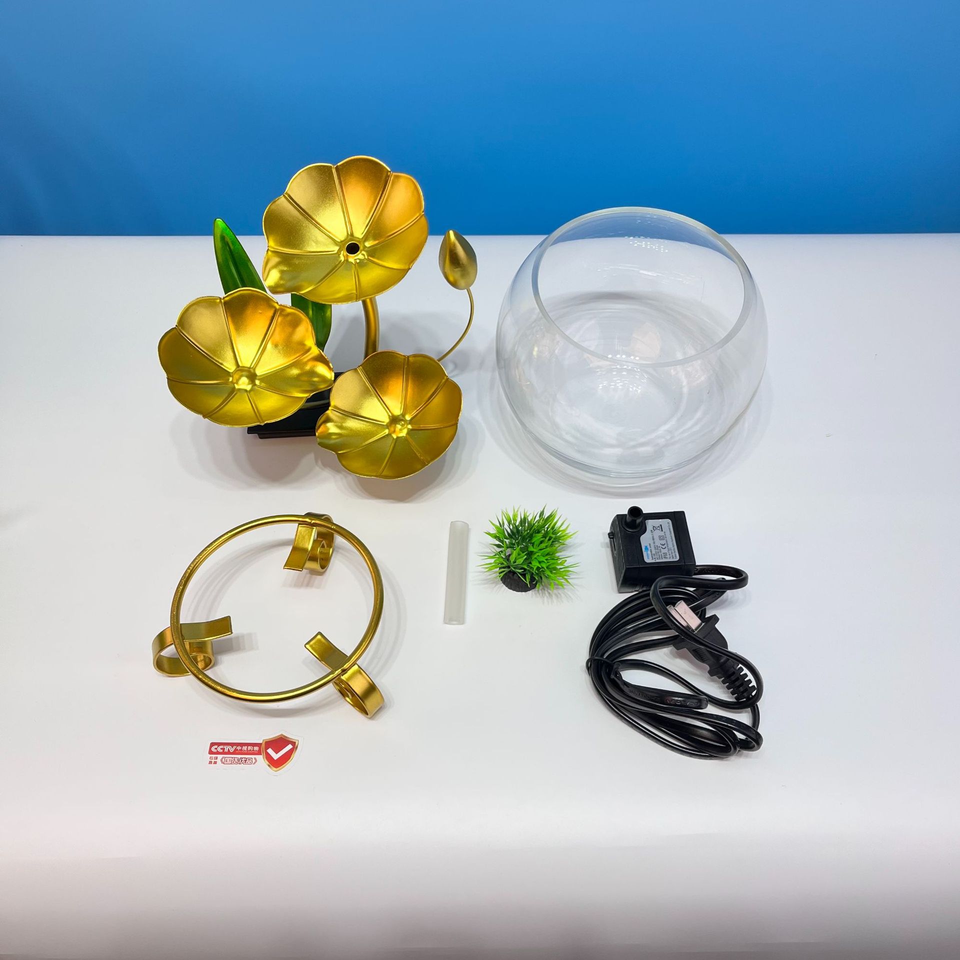 Auspicious Desktop Circulating Water Fountain for Attracting Wealth in the Office or Living Room, Home Decoration, Iron Art Dripping Water, Light Luxury and Simplicity