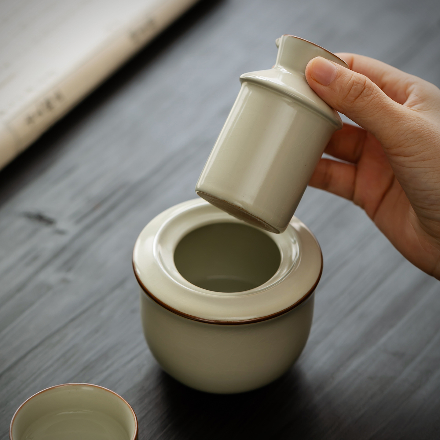 Japanese-Style Ceramic Wine Warmer Decanter Ru Kiln Wine Set Wine Glass Home Small Wine Cup Gift Box Set