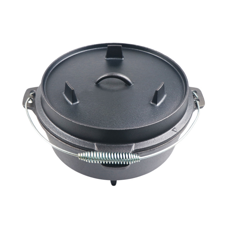 Фабрика Хэбэй экспортное качество кемпинг чугунный горшок голландский горшок большой подвесной горшок сырой железный горшок открытый огонь костер
