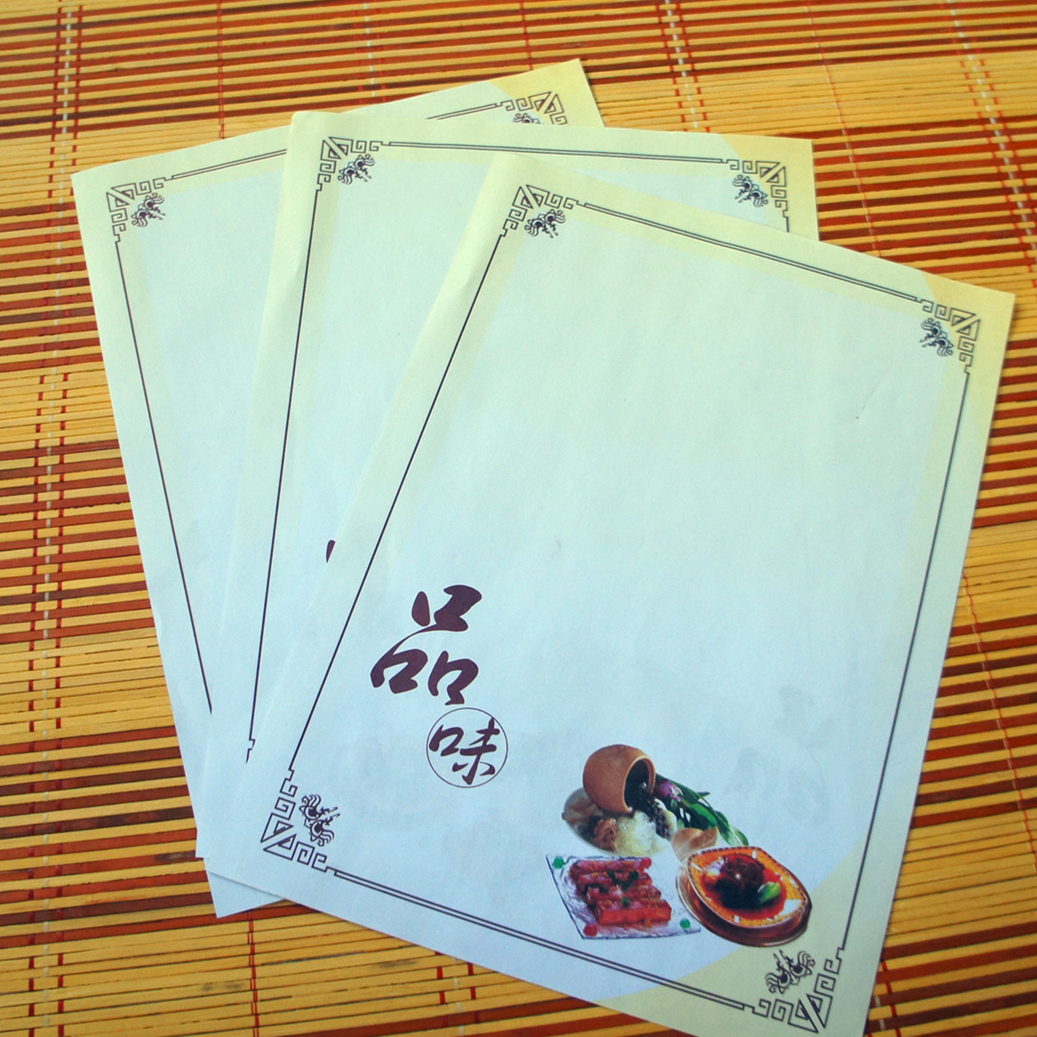 Disposable Placemat Paper Custom Grease-Proof Paper Hotel Menu Order Tray Paper Grease-Proof Paper Dinner Plate Pad Paper Custom-Made