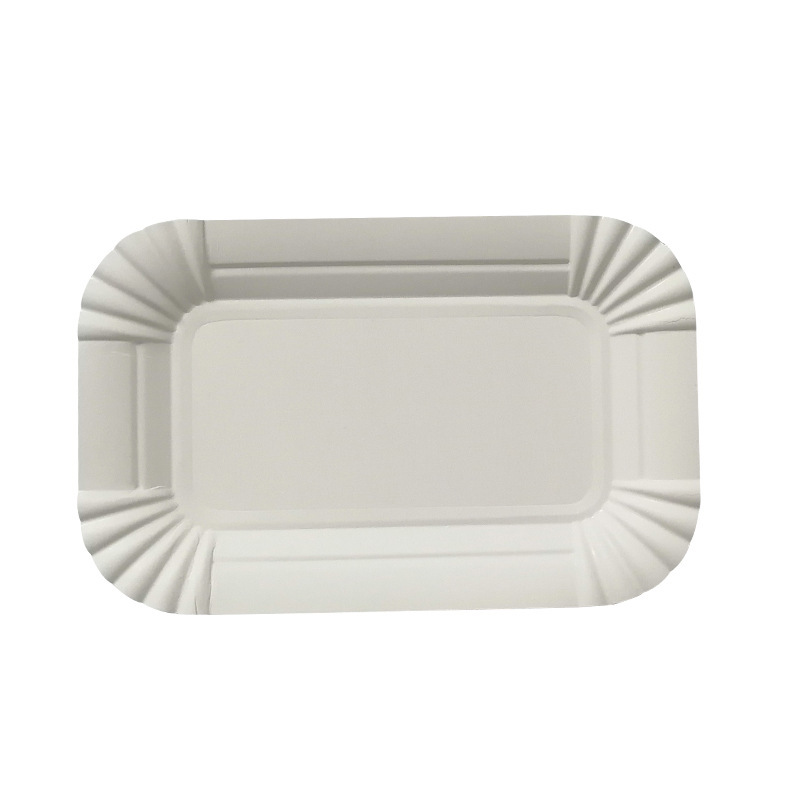 Disposable paper plate thick cake tray paper plate lace rectangular tray barbecue fruit western point plate thickened plate