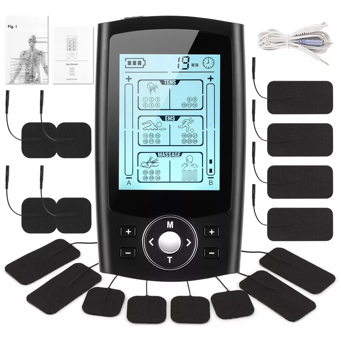 Amazon 36/24 Mode Rechargeable Pulse Therapy Massager Tens Ems Muscle Stimulator Therapy Device