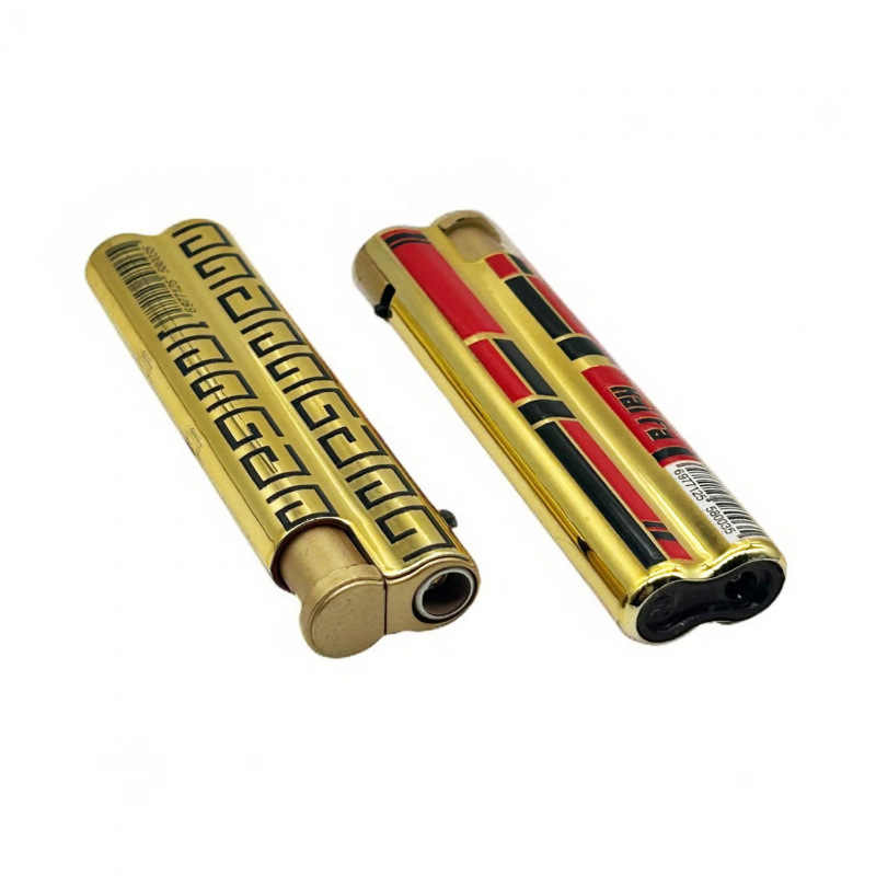 New Creative Electroplated Spray-Painted Metal Iron Shell, Ready-Made Advertising Logo, Customized Inflatable Direct-Injection Windproof Lighter