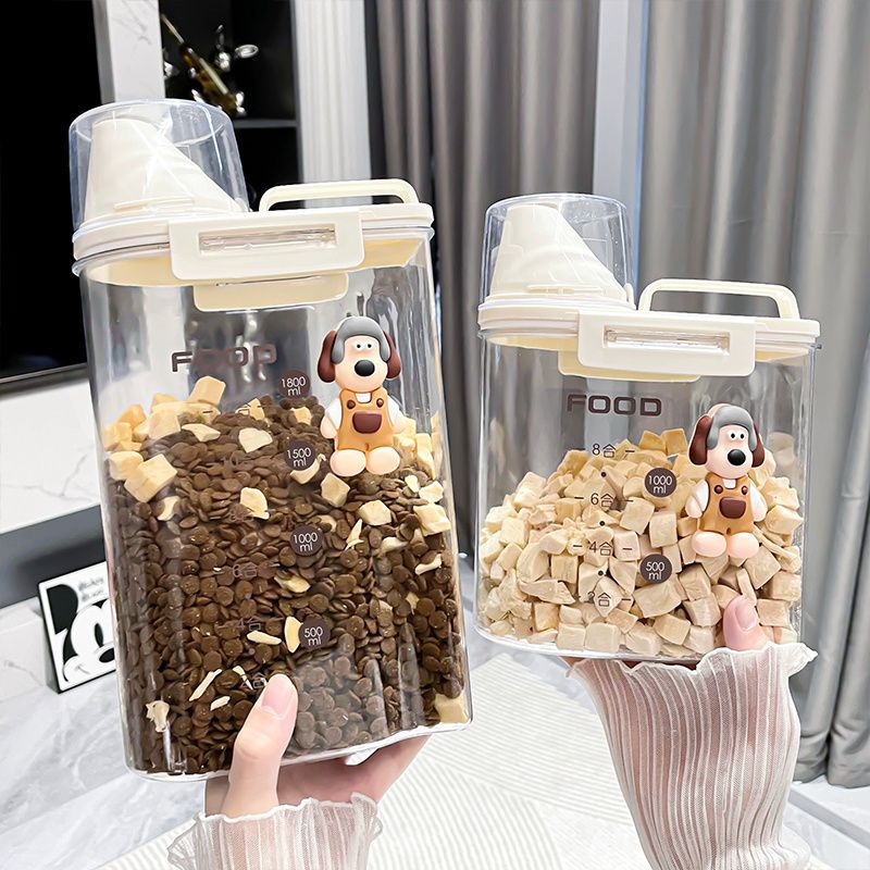 Cat Food Storage Barrel Dog Food Sealed Barrel Moisture-proof Grain Storage Barrel Pet Food Snacks Freeze-drying Tank Household Storage Box